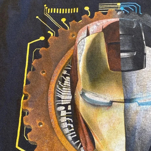 GUC Iron Man 2 movie Short Sleeve T Shirt Boys Size 10 / 12 War Machine - Picture 7 of 9